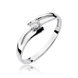 Pierścionek zaręczynowy z białego złota z diamentem 0,08ct Fire Of Love