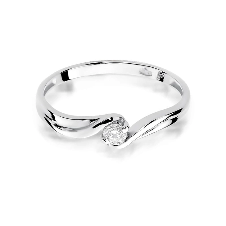 Pierścionek zaręczynowy z białego złota z diamentem 0,08ct Fire Of Love