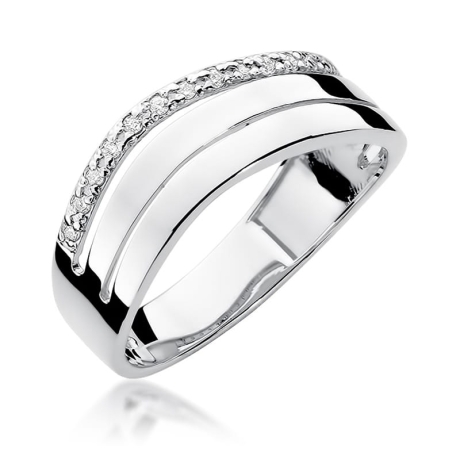 Przejdź do produktu Pierścionek zaręczynowy z białego złota z brylantami 0,09ct Fire Of Love 
