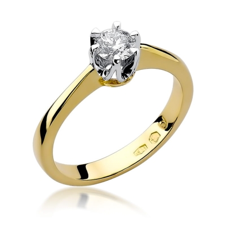 Przejdź do produktu Pierścionek zaręczynowy z żółtego złota z diamentem 0,30ct Fire Of Love 