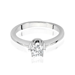 Pierścionek zaręczynowy z białego złota z diamentem 0,40ct Fire Of Love