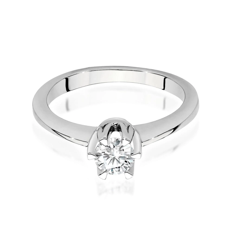 Pierścionek zaręczynowy z białego złota z diamentem 0,40ct Fire Of Love