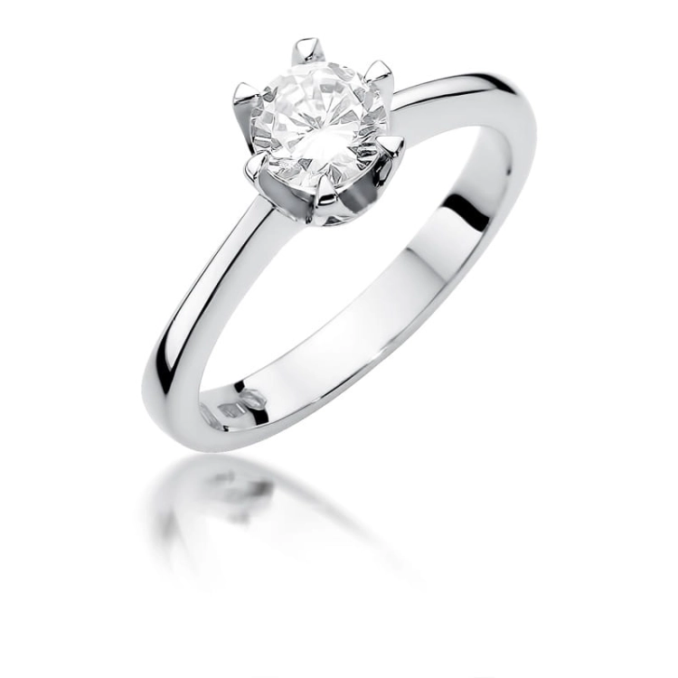 Pierścionek zaręczynowy z białego złota z diamentem 0,50ct Fire Of Love