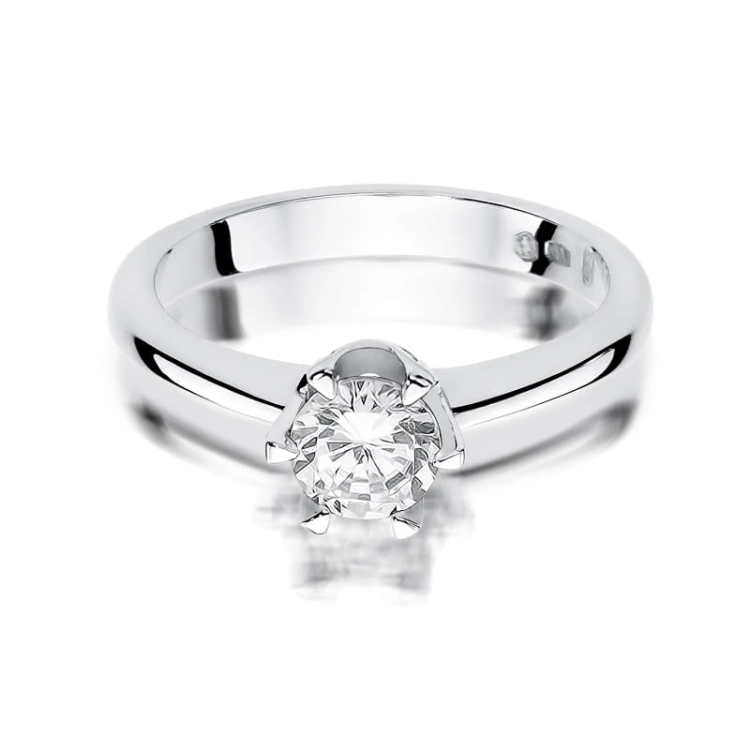 Pierścionek zaręczynowy z białego złota z diamentem 0,50ct Fire Of Love