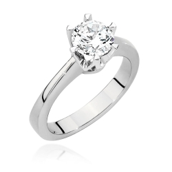 Pierścionek zaręczynowy z białego złota z diamentem 1,00ct Fire Of Love