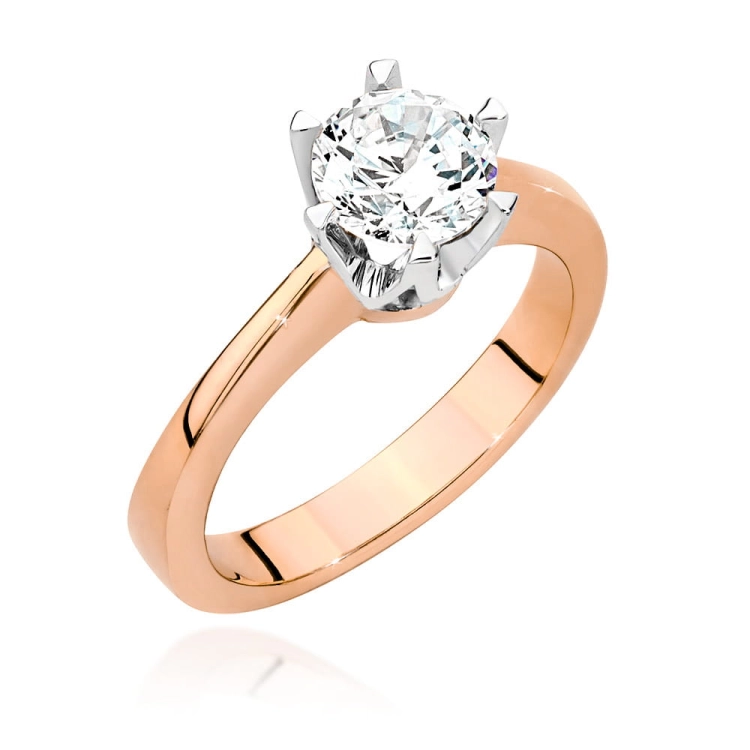 Pierścionek zaręczynowy z różowego złota z diamentem 1,00ct Fire Of Love