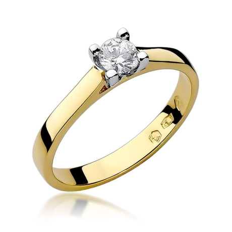 Przejdź do produktu Pierścionek zaręczynowy z żółtego złota z diamentem 0,30ct Fire Of Love 