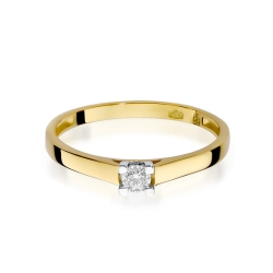 Pierścionek zaręczynowy z żółtego złota z diamentem 0,08ct Fire Of Love