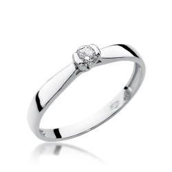 Pierścionek zaręczynowy z białego złota z diamentem 0,10ct Fire Of Love