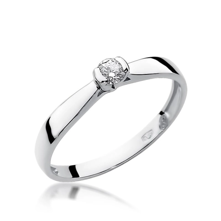 Pierścionek zaręczynowy z białego złota z diamentem 0,10ct Fire Of Love