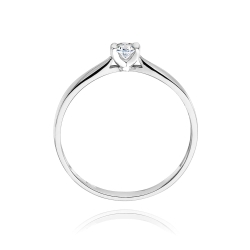 Pierścionek zaręczynowy z białego złota z diamentem 0,10ct Fire Of Love