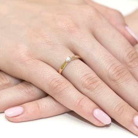 Przejdź do produktu Pierścionek zaręczynowy z żółtego złota z diamentem 0,25ct Fire Of Love
