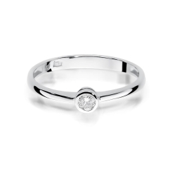 Pierścionek zaręczynowy z białego złota z diamentem 0,10ct Fire Of Love