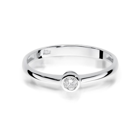 Przejdź do produktu Pierścionek zaręczynowy z białego złota z diamentem 0,10ct Fire Of Love