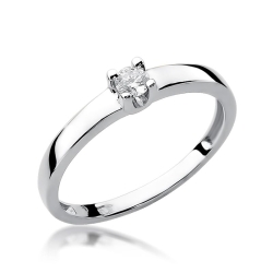Pierścionek zaręczynowy z białego złota z diamentem 0,08ct Fire Of Love