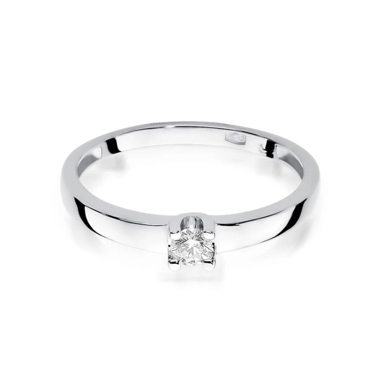 Pierścionek zaręczynowy z białego złota z diamentem 0,08ct Fire Of Love