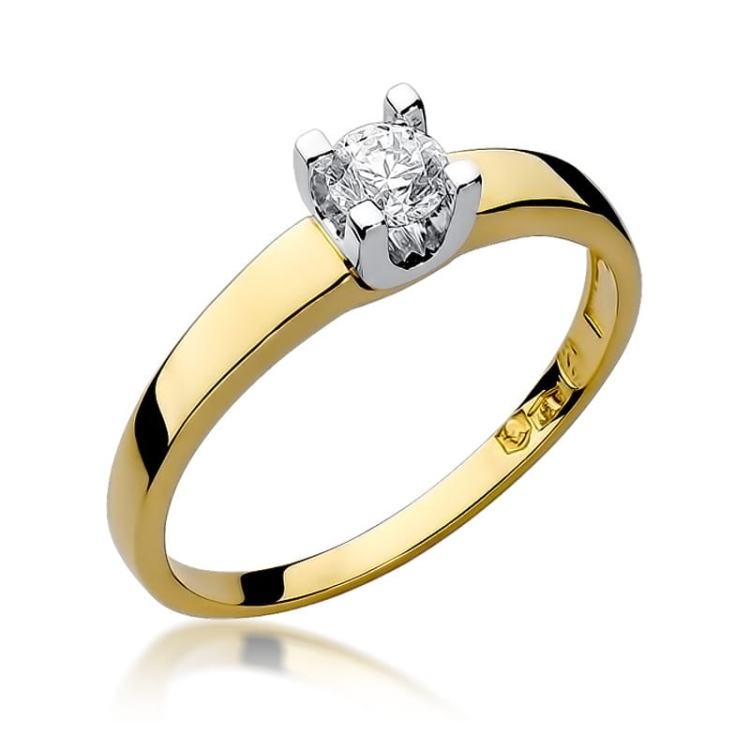 Pierścionek zaręczynowy z żółtego złota z diamentem 0,30ct Fire Of Love