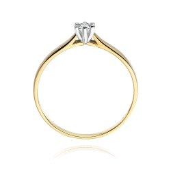 Pierścionek zaręczynowy z żółtego złota z brylantem 0,08ct Fire Of Love
