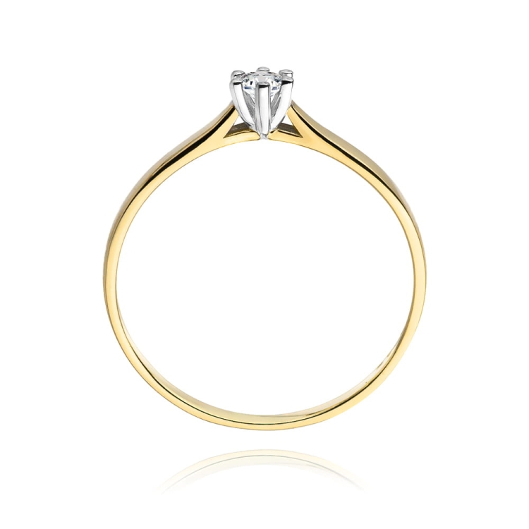 Pierścionek zaręczynowy z żółtego złota z brylantem 0,08ct Fire Of Love