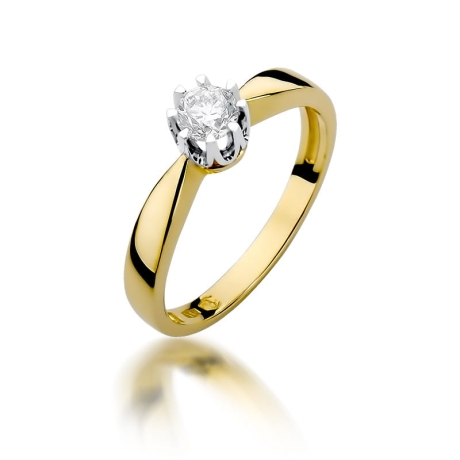 Przejdź do produktu Pierścionek zaręczynowy z żółtego złota z diamentem 0,30ct Fire Of Love