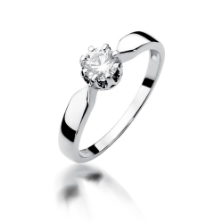 Pierścionek zaręczynowy z białego złota z diamentem 0,40ct Fire Of Love