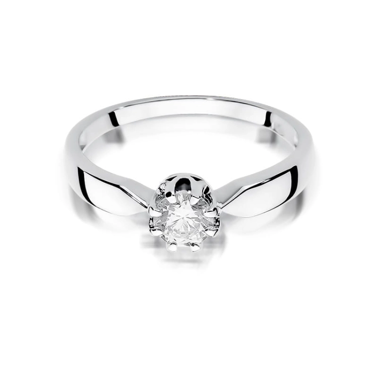 Pierścionek zaręczynowy z białego złota z diamentem 0,40ct Fire Of Love