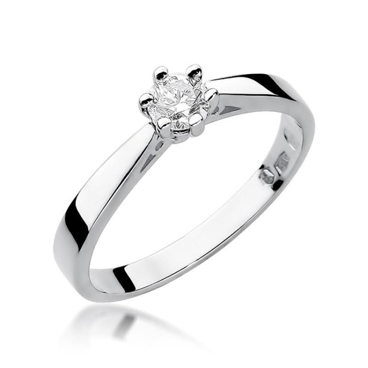 Pierścionek zaręczynowy z białego złota z diamentem 0,25ct Fire Of Love