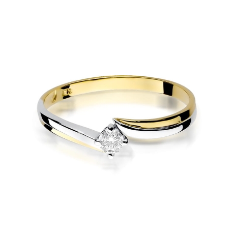 Przejdź do produktu Pierścionek zaręczynowy z żółtego złota z diamentem 0,10ct Fire Of Love 