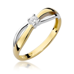 Pierścionek zaręczynowy z żółtego złota z diamentem 0,10ct Fire Of Love