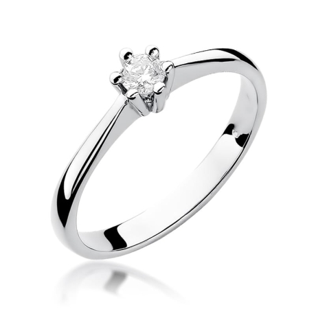 Przejdź do produktu Pierścionek zaręczynowy z białego złota z brylantem 0,15ct Fire Of Love 