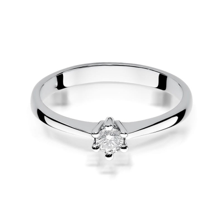 Przejdź do produktu Pierścionek zaręczynowy z białego złota z brylantem 0,15ct Fire Of Love 