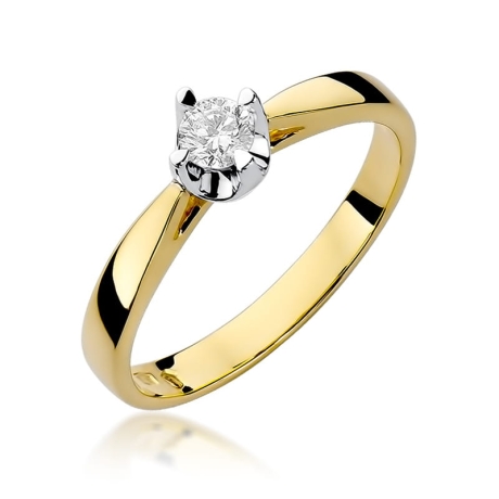 Przejdź do produktu Pierścionek zaręczynowy z żółtego złota z diamentem 0,20ct Fire Of Love