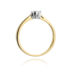 Pierścionek zaręczynowy z żółtego złota z brylantem 0,12ct Fire Of Love