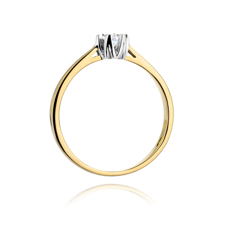Pierścionek zaręczynowy z żółtego złota z brylantem 0,12ct Fire Of Love