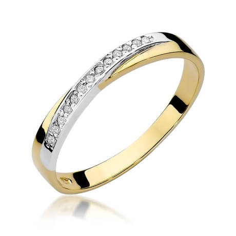 Przejdź do produktu Pierścionek zaręczynowy z żółtego złota z diamentami 0,07ct Fire Of Love 