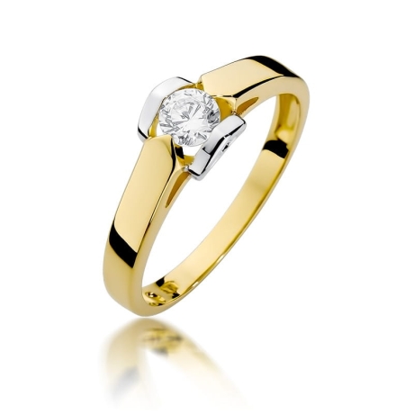 Przejdź do produktu Pierścionek zaręczynowy z żółtego złota z diamentem 0,30ct Fire Of Love 