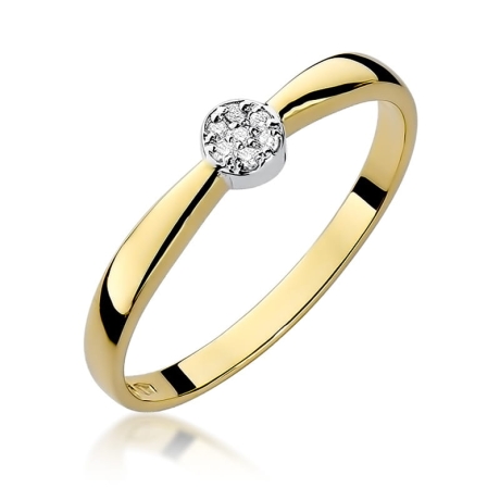 Przejdź do produktu Pierścionek zaręczynowy z żółtego złota z diamentami 0,04ct Fire Of Love 