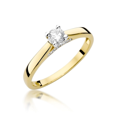 Przejdź do produktu Pierścionek zaręczynowy z żółtego złota z diamentami 0,30ct Fire Of Love 