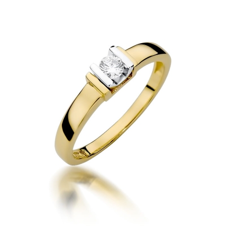 Przejdź do produktu Pierścionek zaręczynowy z żółtego złota z diamentem 0,10ct Fire Of Love