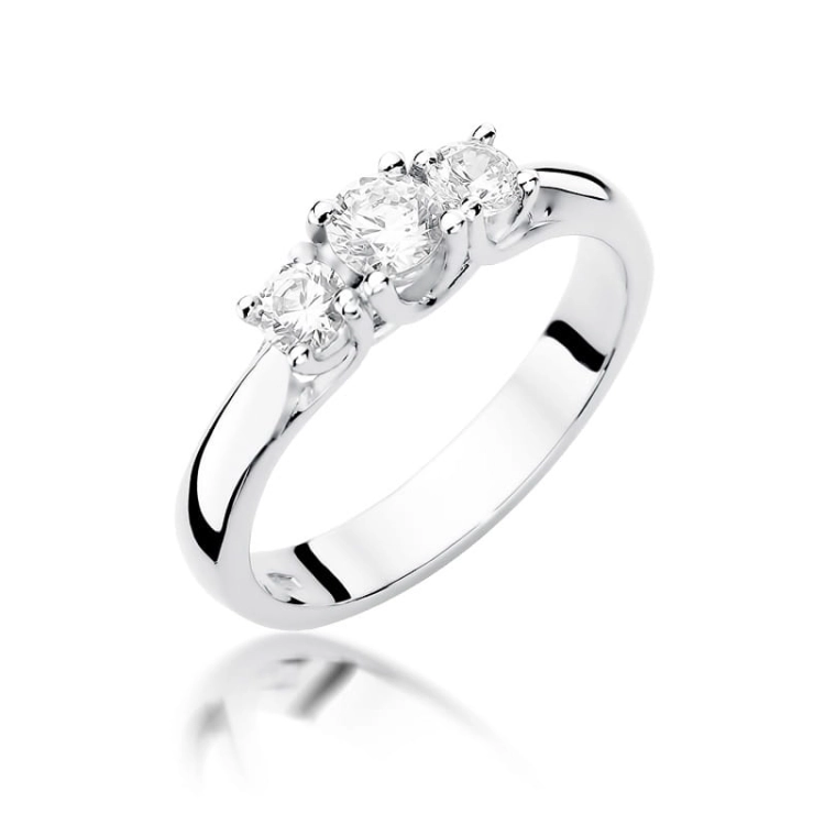 Pierścionek zaręczynowy z białego złota z diamentami 0,49ct Fire Of Love
