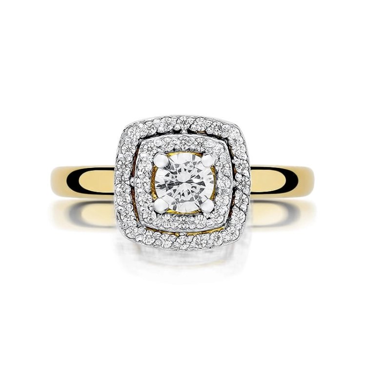 Pierścionek zaręczynowy z żółtego złota z diamentami 0,50ct Fire Of Love