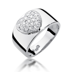 Pierścionek zaręczynowy z białego złota z diamentami 0,26ct Fire Of Love