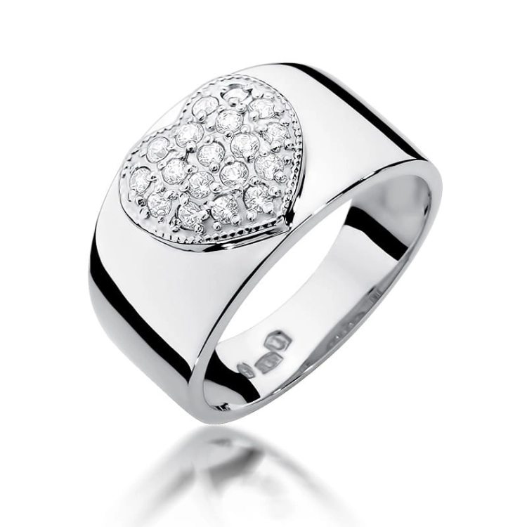 Pierścionek zaręczynowy z białego złota z diamentami 0,26ct Fire Of Love