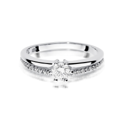 Pierścionek zaręczynowy z białego złota z diamentami 0,40ct Fire Of Love