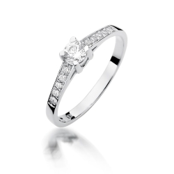 Pierścionek zaręczynowy z białego złota z brylantami 0,44ct Fire Of Love