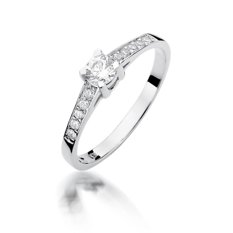 Pierścionek zaręczynowy z białego złota z brylantami 0,44ct Fire Of Love