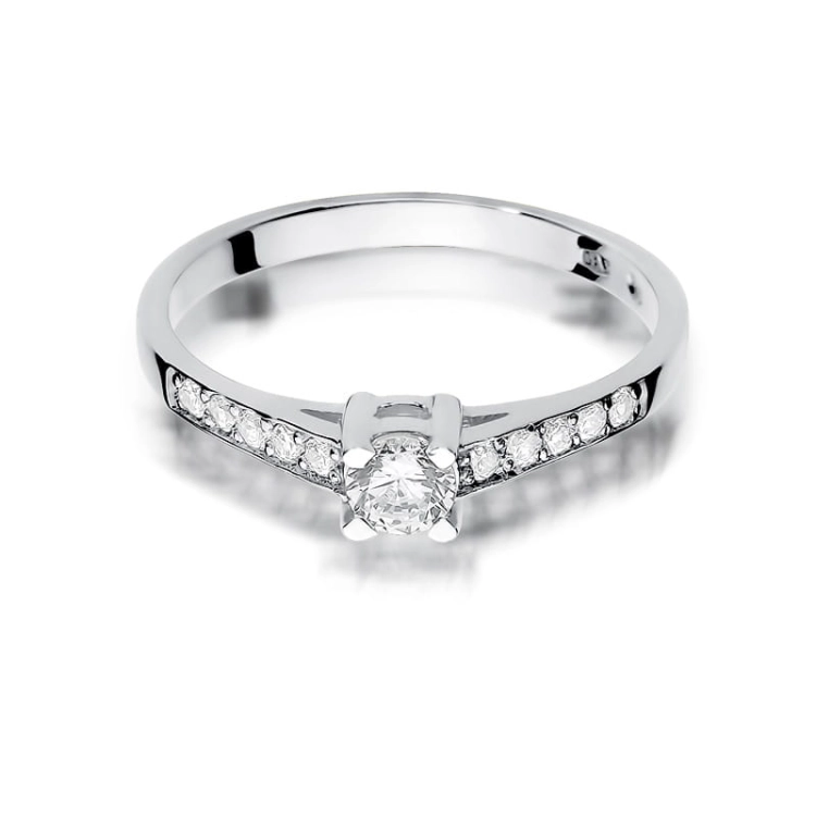 Pierścionek zaręczynowy z białego złota z brylantami 0,44ct Fire Of Love
