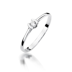 Pierścionek zaręczynowy z białego złota z diamentem 0,09ct Fire Of Love