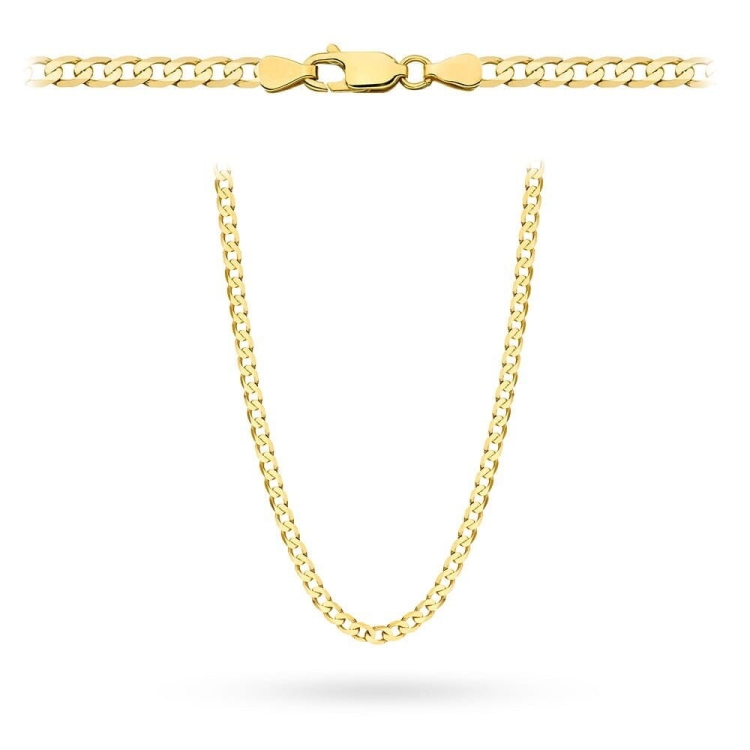 Łańcuszek złoty - pancerka - 55cm - 3,0mm (waga: 7,54g)