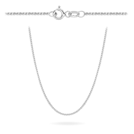 Przejdź do produktu Łańcuszek białe złoto - lisi ogon - 45cm - 1,0mm (waga: 1,54g)